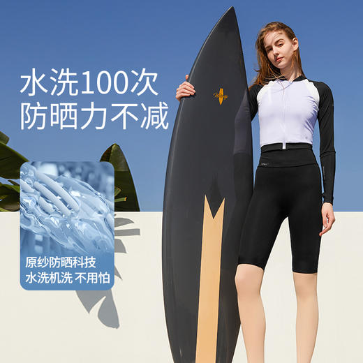 2025【品质团购】素湃Supield全波段防晒连体戏水服防紫外线UPF600+拼接泳衣女夏季 F585 商品图3