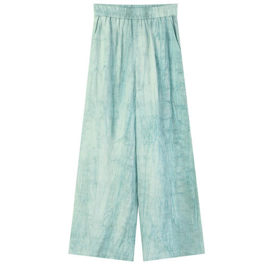 玳莎25夏季新款宽松简约炒色新中式阔腿裤宽松显瘦松紧腰休闲裤女  FB36307 商品图4