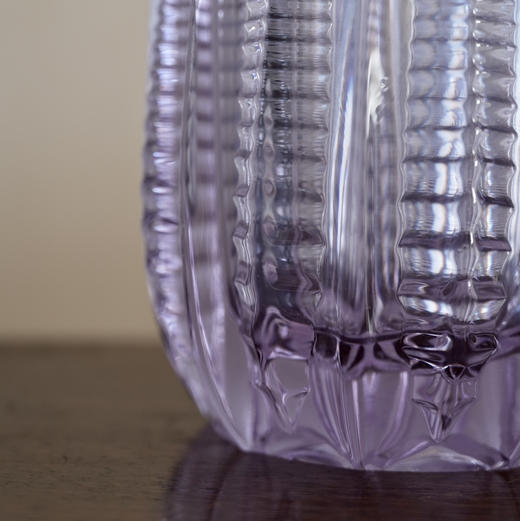日本中古紫色玻璃水晶花瓶 商品图2