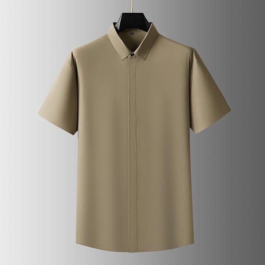 【DDA】大依优型大码短袖衬衫弹力翻领半袖衬衣商务休闲透气夏季上衣男士胖子 商品图2