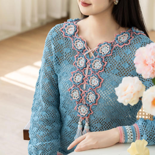 苏苏姐家洛夏套头衫钩针手工diy毛线团蕾丝线自制材料包 商品图3