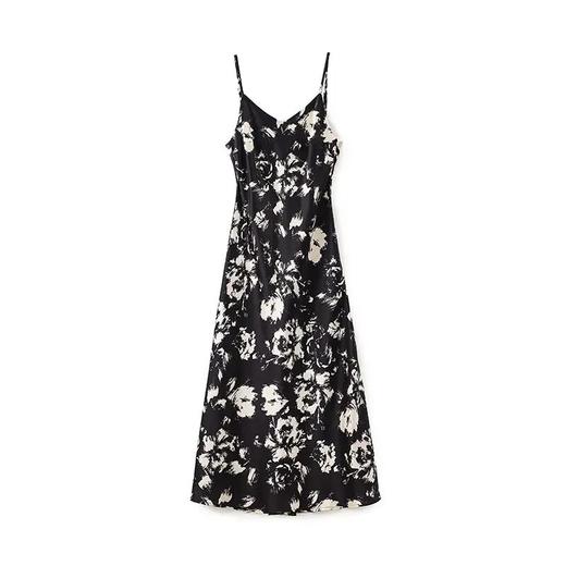 【高货wl】全新升级【铂金会员330/天猫439/差价109】(34254) 洛诗琳新款雅致高级感法式优雅晕染醋酸缎V领收腰女吊带裙 商品图4