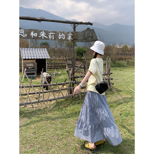 <曾小咸推荐>甜美清新黄色字母印花宽松短袖T恤 商品图4