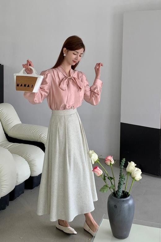 Le Malene 甜美蝴蝶结上衣高腰半裙套装 20165 商品图0