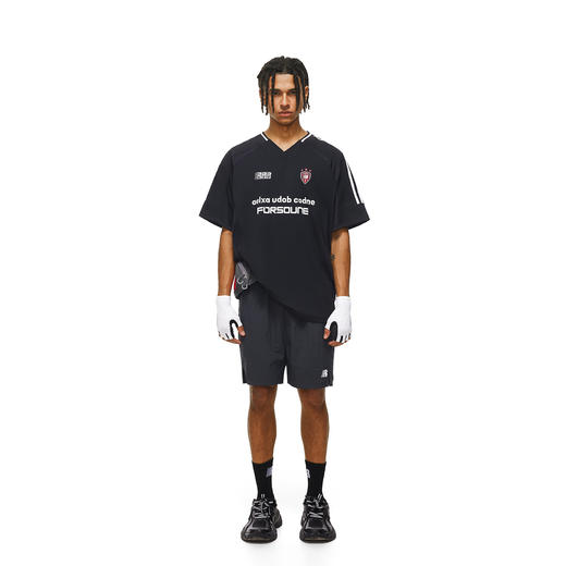 FDR官方店 城市运动V领速干织带短袖T恤男女夏季宽松情侣体恤上衣 商品图1