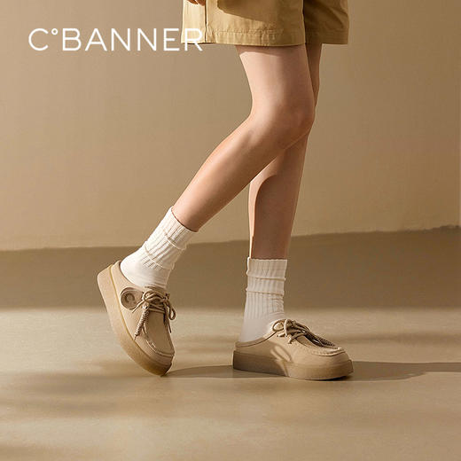 千百度复古袋鼠鞋女款外穿包头拖一脚蹬休闲拖鞋舒适A25256612 商品图0