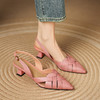 【预售5天】夏季新款编织风中跟尖头一字带凉鞋时尚日常百搭女鞋LD&7329 商品缩略图0
