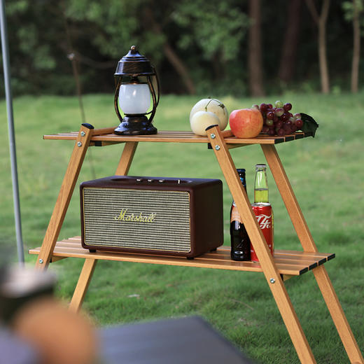 SunnyFeel山扉户外露营双层置物架_铝合金折叠便携轻量化置物架子 商品图0