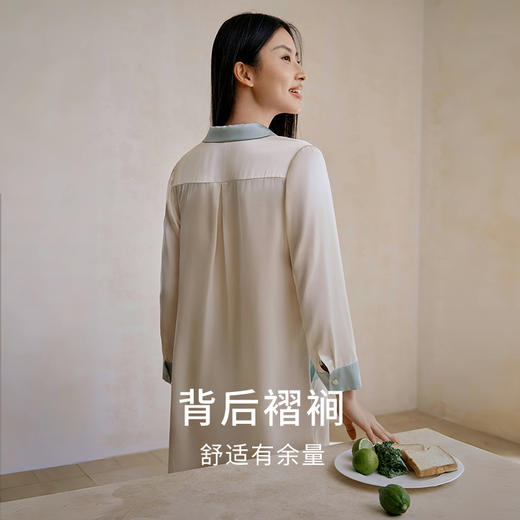 金三塔100%桑蚕丝女真丝简约印花睡裙YSFFA308 商品图3