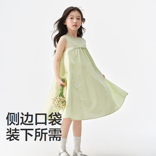 森马儿童连衣裙2025夏季新款大裙摆背心裙女童裙子纯色百搭中长裙 商品图3