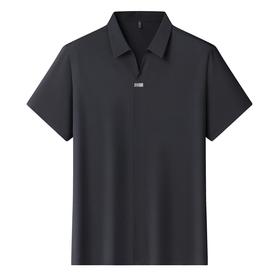 【冰丝弹力】【DLS】大依优型大码V领短袖POLO衫翻领加肥加大男士大号透气舒适夏季半袖上衣