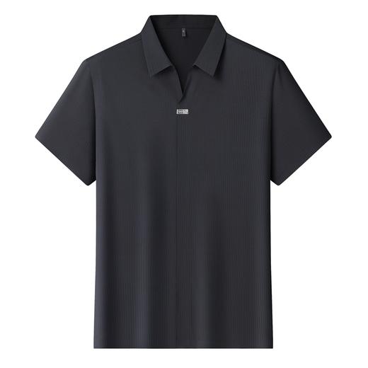 【冰丝弹力】【DLS】大依优型大码V领短袖POLO衫翻领加肥加大男士大号透气舒适夏季半袖上衣 商品图0