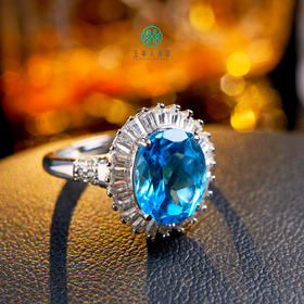 DS925托帕石戒指-蓝托帕切割面
