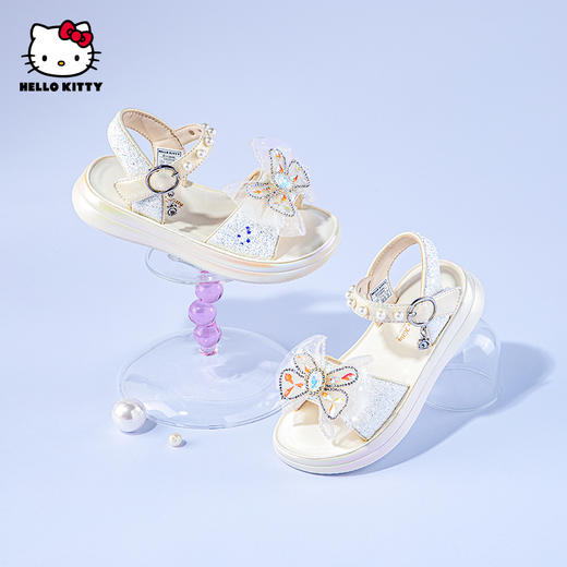 HelloKitty童鞋女童凉鞋夏季宝宝鞋洋气软底蝴蝶结公主鞋26-33 K4526858 商品图1