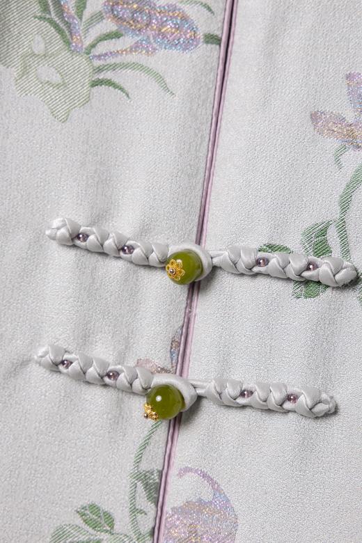 荷言HEYEN 云裳 非遗宋锦真丝外套浪漫紫手工盘扣高定系列 商品图7