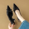 【预售5天】法式气质尖头皱褶包头后空凉鞋女春季新款蝴蝶结温柔高跟单鞋DB&M6263 商品缩略图4