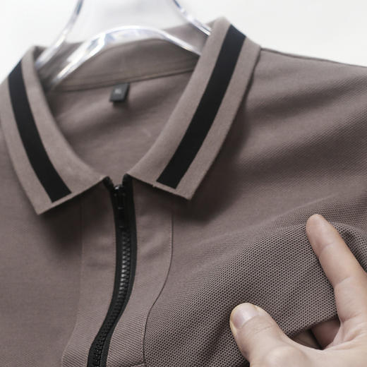 【100%棉】【DLS】大依优型大码拉链短袖POLO衫翻领加肥加大男士大号透气舒适夏季半袖上衣 商品图1