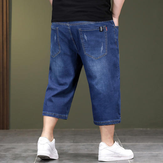 【DYG】大依优型大码牛仔七分裤牛仔短裤弹力宽松显瘦肥佬休闲男士夏加肥加大 商品图1