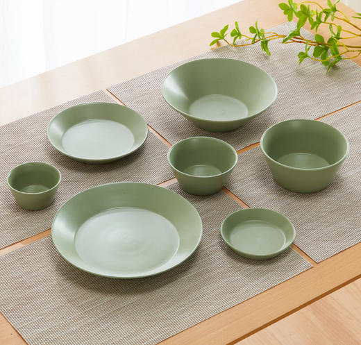 MT013系列餐具 绿色/象牙色 锥形碗/深盘/圆盘 商品图0