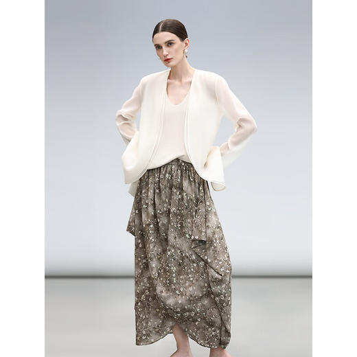 COCOBELLA[伽罗往事]设计师款立体花苞半身裙夏雪纺长裙HS3068 商品图3