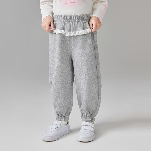 笛莎Deesha 童装女童裤子2025春新款女童甜美花边装饰裤子 商品图3