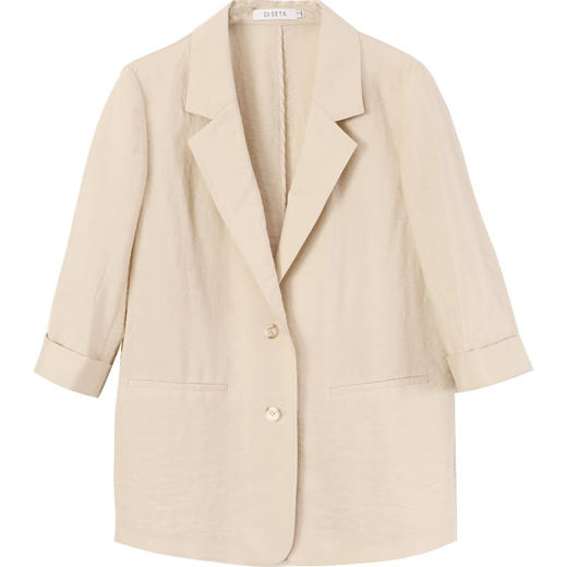 玳莎砂洗绢丝西装女2025年春季新款桑蚕丝高级感正肩七分袖外套    FB37301 商品图4