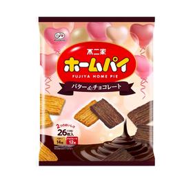 不二家家庭派黄油味巧克力味糕点132.4g袋