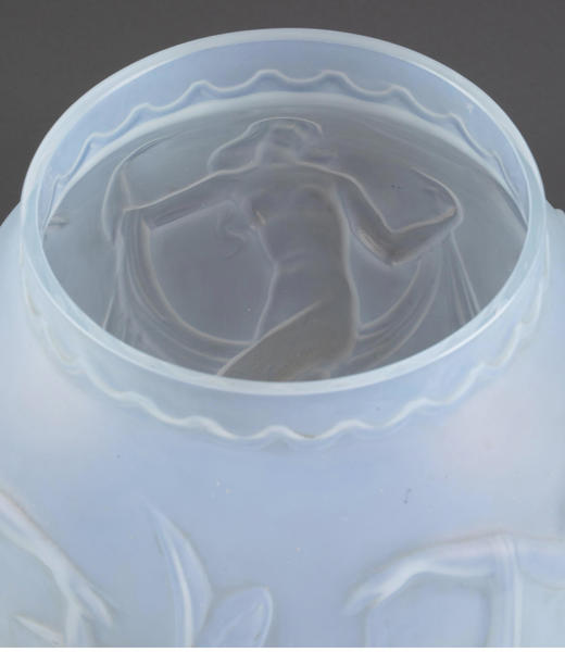 独角鹿西洋古董 1930年代法国装饰艺术风格设计出品「Volupté 柔美」主题蓝色欧泊水晶花瓶 商品图2