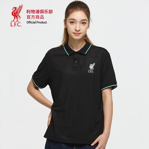 【官方正版】利物浦俱乐部 | 简约透气户外运动男黑绿POLO衫 商品图2