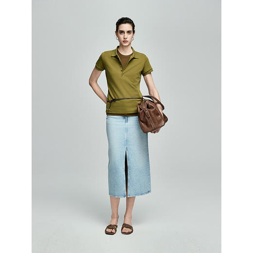 棉仓362601014-初棉50支丝芙珠地POLO法式银扣合体微修身POLO衫 商品图2