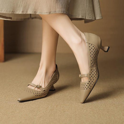 【预售5天】春夏季新款尖头猫跟鞋镂空四季通勤浅口单鞋女YCJX&H-7505 商品图3