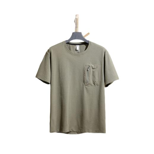 韩帼面料！2025接触凉感机能户外激咣孔透气吸湿夏季男士口袋短袖T恤 商品图4