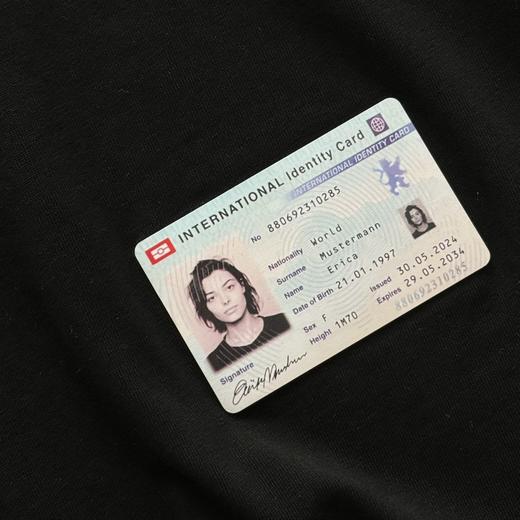 点此购买 巴黎世家夏季男女款美式身份证圆领短袖T恤 md 313237 商品图8