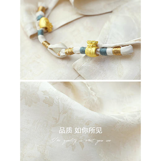 COCOBELLA前后两穿暗纹提花无袖衬衫仿香云纱人丝上衣VT0032 商品图4