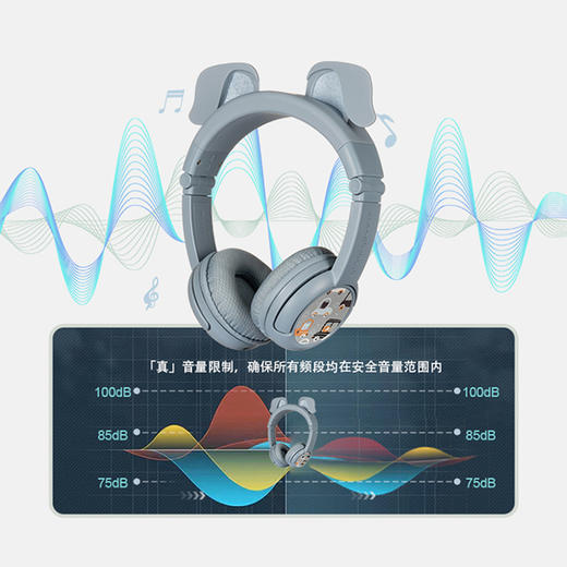 BuddyPhones PlayerEars 主动降噪儿童耳机头戴式无线蓝牙护耳学习网课 商品图2