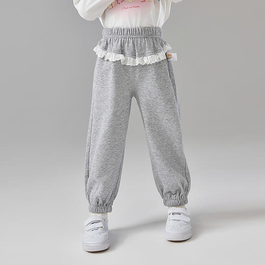 笛莎Deesha 童装女童裤子2025春新款女童甜美花边装饰裤子 商品图0