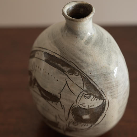 日本手绘双鱼花器 商品图1