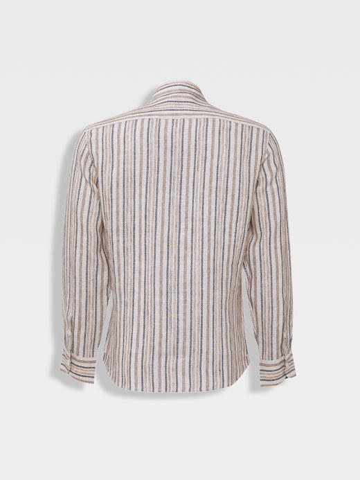 callisto山海系列燕麦卡其亚麻休闲衬衫 商品图1