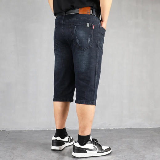 【DYG】大依优型大码牛仔七分裤牛仔短裤弹力宽松显瘦肥佬休闲男士夏加肥加大 商品图2