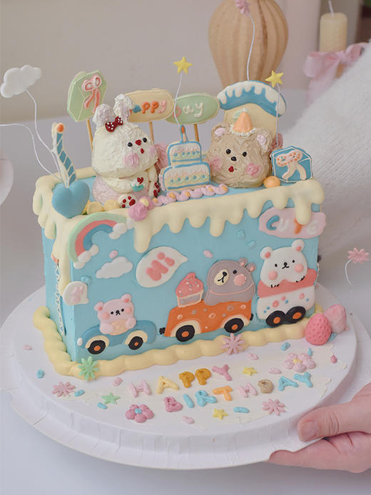 欢乐派对奶油霜手绘 - 戚风水果蛋糕 商品图1