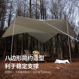精品SunnyFeel户外露营超大防风小怪兽防晒天幕_便携式野营六角涤棉天幕