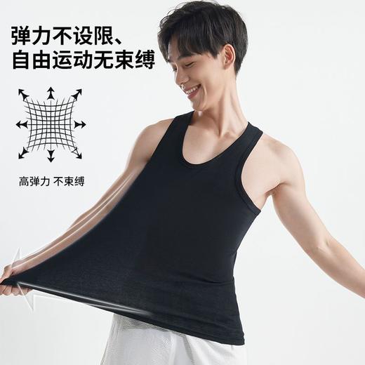 【19.9秒杀❗男士纯棉背心】100%纯棉背心，高弹力零压力，透气舒适自由呼吸，1比1细螺纹弹力白背心40支工字男运动背心QQ 商品图3