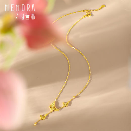 【热卖臻品】蝴蝶翩翩黄金项链 闪耀蝶舞足金套链女士礼物【按克计价黄金1】MEMORA诗普琳GN259101 商品图3