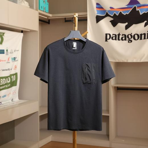 韩帼面料！2025接触凉感机能户外激咣孔透气吸湿夏季男士口袋短袖T恤 商品图2