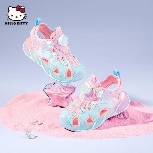 HelloKitty童鞋女童凉鞋夏季儿童鞋旋转纽扣鞋沙滩鞋27-37 K4526816 商品图1