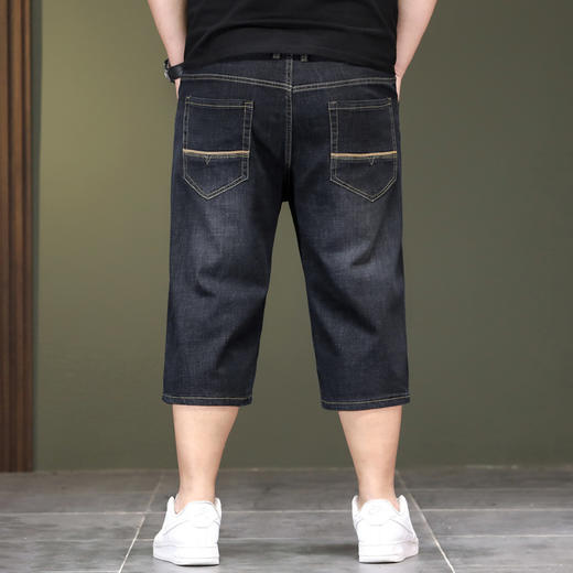 【DYG】大依优型大码牛仔七分裤牛仔短裤弹力宽松显瘦肥佬休闲男士夏加肥加大 商品图2