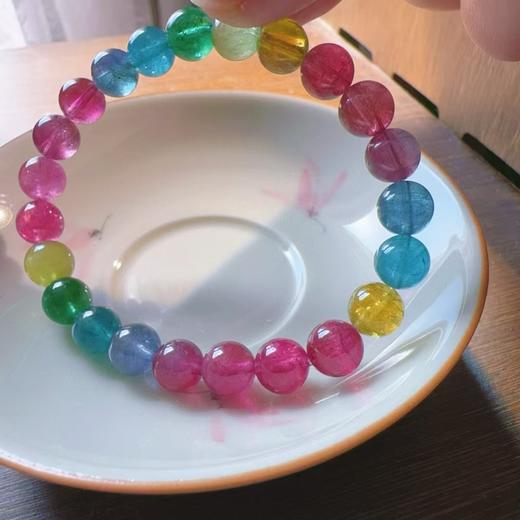 8mm-9mm单圈彩虹碧玺手串 商品图3