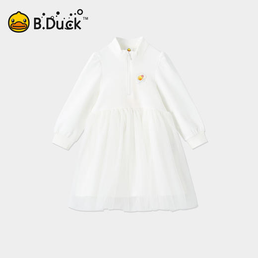 【专柜同款】B.Duck小黄鸭童装女童连衣裙春秋公主裙女孩网纱裙子105-150 BDF3580938 商品图0