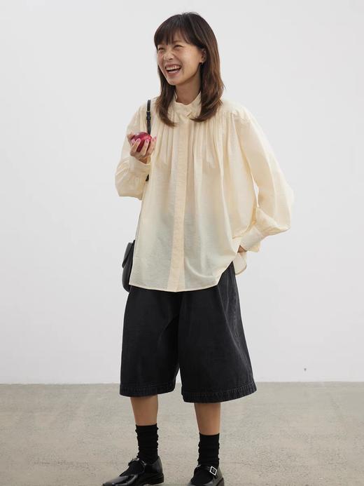 步履不停/5A11239C/日系立领压褶衬衫 商品图2