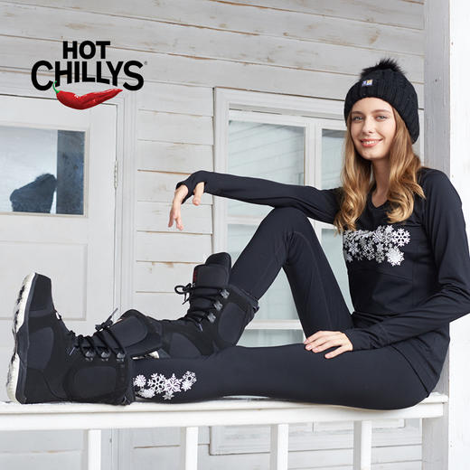 HOTCHILLYS热椒 女士8K磨毛运动长裤登山打底抑菌排汗HCA9846P 商品图1